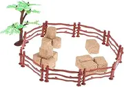 Toy Corral Fences Set of 50 Pieces Farm Toy Fence 12 Mini Hay Bales Easy Installation Portable