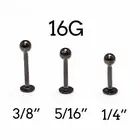 Black Anodized Labret Monroe Lip Stud With Ball 16G Set of 3