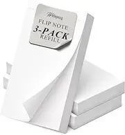 WELLSPRING - 4.13" L x 2.38" W Flip Note Refill Pad, Small Notepads, Writing Pads, Scratch Pads, Blank Paper, Refillable Notepad, Pads of Paper, White (3 Pack)