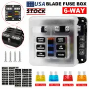 Blade Fuse Box Block 6 Way 12V 32V Holder LED Indicator Car Auto Boat Marine Kit