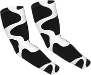 [FHEDVBN] Cow spot Arm Sleeves Compression Arm Covers for Men Women Outdoor Sun Sleeves Cooling Sports Sleeve, Black
