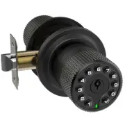 Keypad & Key Smart Door Lock, 50 User Codes, Waterproof, Auto Lock - Matte Black