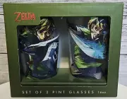 New Nintendo Legend of Zelda Link Skyward Sword 16oz Pint Glass Set Glass