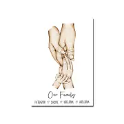 [Namly Design] Poster - Family Hands / Personalised / Style # 2