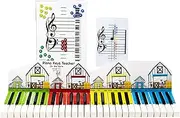Music Tools Lady - Piano Keys Teacher & Magnetic Practice Board, Piano Teaching Tools, Instruments for Kids, Keyboard, Dry Erase Board, Piano Teaching Aids, Label Stickers, Flashcards
