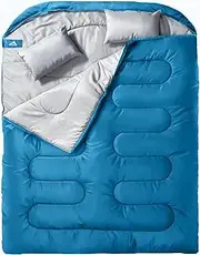 MEREZA Sleeping Bag for Adults Mens Kids with Pillow, Cold Weather XL Sleeping Bag with Compression Sack for All Season Camping Hiking Backpacking
