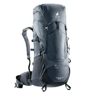 【deuter 德國】AIRCONTACT LITE 50+10L拔熱式透氣背包3340521深灰黑/長途登山包/自助背包客/休閒旅遊包