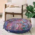 Ethnic Floor Pillow Cushion Vintage Patchwork Cover Grey 32x32 Huge Decorativ...