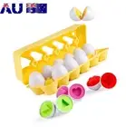 12 Pcs Geometric Pairing Eggs Mixed Shape Shape Kids Learning Puzzle Wise