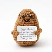 Positive Energy Potato Cucumber Doll Hand Crocheted Doll Wool Knitted Crochet Doll