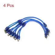 4 Pcs 12 Inch Long Male to 2 Female RCA Splitter Adapter Audio Y Cable for Car