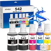 542 Ink Refill Bottles Compatible for Eco tank Pro ET-5150 ET-5170 ET-5180 ET-5800 ET-5850 ET-5880 ET-16600 ET-16650, 542 T542 Pigment Ink Bottle Combo Pack for Workforce ST-C5000 ST-C5500(2BK C M Y)