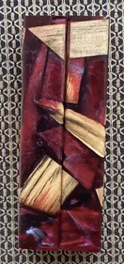 2 Pen Blanks Hybrid Vacuum Stabilized Green Spalted Elm Alumilite Red Blue