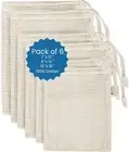 Produce Bags| Storage Bags with Drawstrings | Cotton Mesh for Vegetables, Fruit,