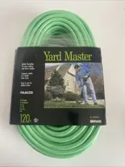 Yard Master 120ft Outdoor Extension Cord 16 Gauge Lightweight Flexible green New