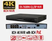 Hikvision 4K 8CH NVR DS-7608NI-Q1/8P 8MP 4K Network Video Recorder Optional HDD