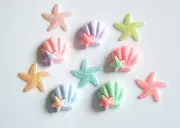 Pretty Shells / FLAT BACK Craft Embellishments / Starfish & Shells / Beach