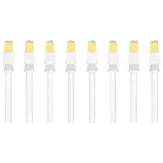 8x Cruxtec CAT8 40GbE SF/FTP Triple Shielding PoE Ethernet Cable 1m White