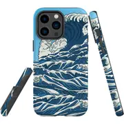 For iPhone 14 Pro Max Case Tough Protective Cover, Japanese Wave