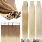 Seamless Tape In Human Hair Extensions Remy Quality Skin Weft Full Head 80PCS