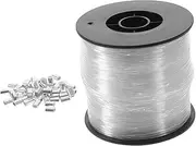 SOESFOUFU 1 Set Nylon String Cord with Aluminum Crimping Sleeves for DIY Crafts Clear Fishing Wire for Hanging Decorations and Durable and Reliable Thickness
