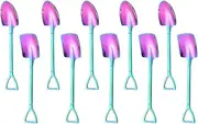 10Pcs Shovel Spoons Stainless Steel Spoon Reusable Dessert Spoons for Coffee Tea Ice Cream Fruit Sugar Cake(Rainbow)