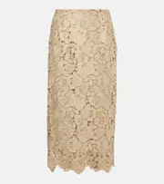 [Oscar de la Renta] Oscar de la Renta Guipure lace pencil skirt AU 16 gold