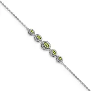 14k White Gold Marquise Peridot Bracelet