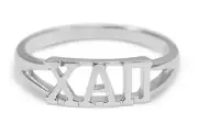 Chi Alpha Pi Sterling Silver Sorority Ring | Custom Sorority Rings | Greek Life