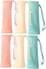 SOESFOUFU 2sets Mesh Storage Bags for Soap Soap Net Bar Pouch Savers Bag Toiletry Storage for Travel 3pcs*2