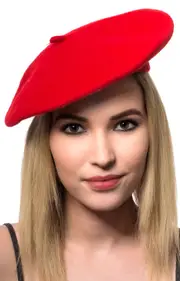 French Beret Adults Costume Hat in Red