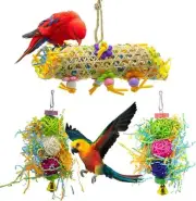 3 Pack Bird Chewing Toys Foraging Shredder Toy Parrot Cage Shredder Toy Bird