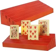 Multi-Function Card Holder Base Wood Display Stand for Playing Cards Poker Rack Vertical Holder for Gaming Business