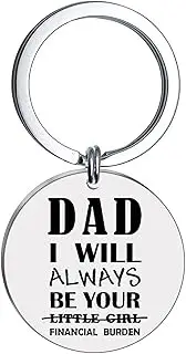 [YALLNASL] Dad Gifts Keychain from Daughter Son - Father's Day Birthday Gifts for Father I Will Always Be Your Little Girl Key Ring for Men Daddy Christmas Presents