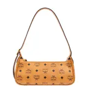 MCM Aren All-Over Logo Printed Small Shoulder Bag One size Brown