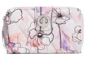 Vera Bradley Ultralight RFID Turnlock Wallet, Anemone Watercolor NWT Pink