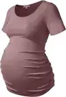 Bhome Women Mauve Short Sleeve Top Large Maternity - FREE SHIPPING
