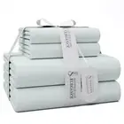 600 Thread Count Queen Bed Sheets Soft Gray, Cotton Rich Sateen Weave Easy Ca...