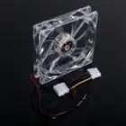 LED Light CPU Cooling Fan Computer PC Clear Case Quad 12CM Heatsink Green Hot