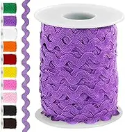 Swpeet 1 Roll 27 Yard Purple Rick Rack Trim Ribbon Kit, Wave Sewing Bending Fringe Trim, Wrapping Fabric Ribbon Trim Lace Ribbon for Gift Wrapping Supplies Sewing Crafts Clothes Gift Wrapping Party