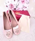 Tory Burch NIB Minnie Travel Ballet Flats Snake Embossed SIZE 10 Meadowsweet