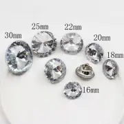 Clear Rhinestone Buttons Glass Crystal Beads Sewing Craft Decorative Button 5Pcs