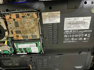 華碩N81V筆記型電腦 可拆換顯示卡黑畫面零件不良品。N81V/vp