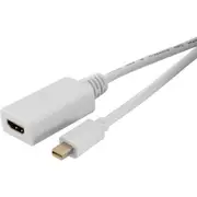 Pro.2 LC6152 Mini Display Port 20Pin Plug to HDMI 19Pin Socket 2m White