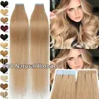 Tape In Full THICK Skin Weft Remy 100% Human Hair Extensions deep Honey Blonde