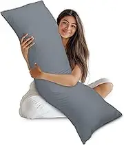 Utopia Bedding Full Body Pillow for Adults (Grey, 20 x 54 Inch), Long Pillow for Sleeping, Large Pillow Insert for Side Sleepers