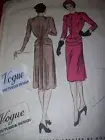 1939 VOGUE COUTURIER DESIGN #261 - LADIES WAR ERA DRESS PATTERN w/LABEL 16 FF