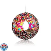 Backyard Expressions Hanging Glass Bird Feeder - Multicolor - Fly Through Bir
