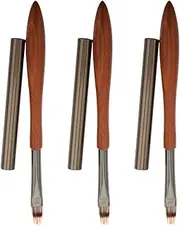 HONITANO 3pcs Ergonomic Nail Art Brush Set with Flat Wooden Handle for Painting Gel Nail Brush for Home Salon and Manicure for Unique Designs