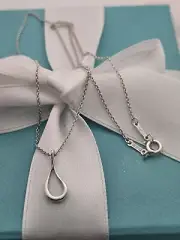 Tiffany & Co. Peretti Open Teardrop 17" Necklace ✨️US SELLER✨️ NEW